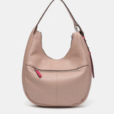 Bolso de hombro en piel rosa