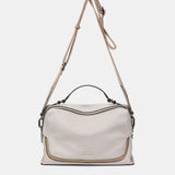 Beige leather shoulder bag
