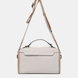 Beige leather shoulder bag