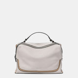 Beige leather shoulder bag