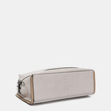 Beige leather shoulder bag