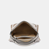 Beige leather shoulder bag