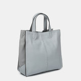 Bolso shopper en piel gris