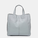 Bolso shopper en piel gris
