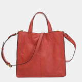 Shopper bag in coral leather