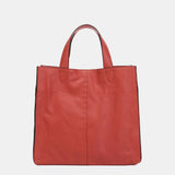 Shopper bag in coral leather