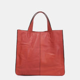 Shopper bag in coral leather