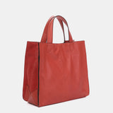 Shopper bag in coral leather