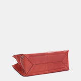 Shopper bag in coral leather