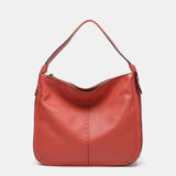 Coral leather shoulder bag