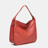 Coral leather shoulder bag