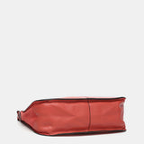 Coral leather shoulder bag