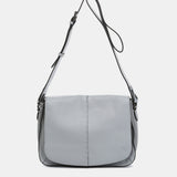 Grey leather shoulder bag