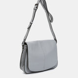 Grey leather shoulder bag