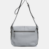 Grey leather shoulder bag
