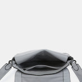 Grey leather shoulder bag