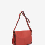 Borsa a tracolla in pelle corallo