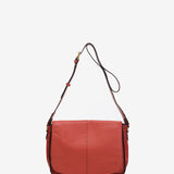 Borsa a tracolla in pelle corallo