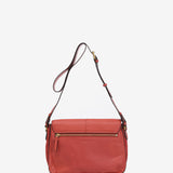 Borsa a tracolla in pelle corallo