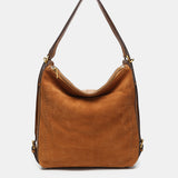 Bolso - mochila en serraje cognac