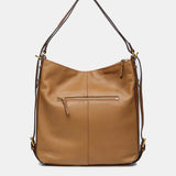 Bolso - mochila en serraje cognac
