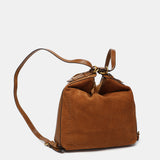 Bolso - mochila en serraje cognac