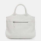 Bolso shopper con detalles pasados en piel blanca