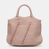 Shopper-Tasche mit Details aus rosa Leder.