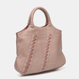 Shopper-Tasche mit Details aus rosa Leder.
