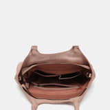 Shopper-Tasche mit Details aus rosa Leder.