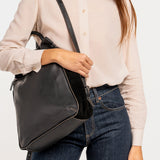 Mochila en piel negra