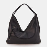 Black leather shoulder bag