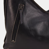 Black leather shoulder bag
