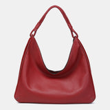 Red leather shoulder bag
