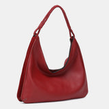Red leather shoulder bag
