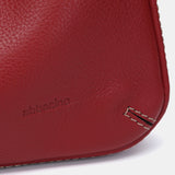 Red leather shoulder bag