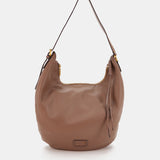 Bolso de hombro en piel taupe