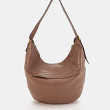 Bolso de hombro en piel taupe