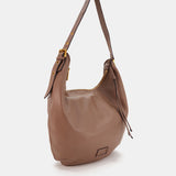 Bolso de hombro en piel taupe