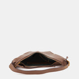 Bolso de hombro en piel taupe