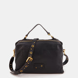 Small black leather shoulder bag