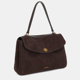 Brown suede shoulder bag