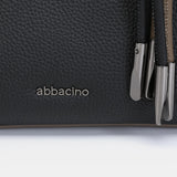 Black leather handbag