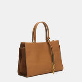 Camel leather handbag