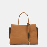 Camel leather handbag