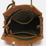 Camel leather handbag