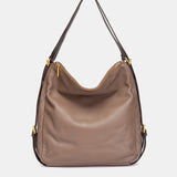 Bolso multifucional en piel taupe