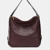 Bolso multifucional en piel burdeos