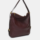 Bolso multifucional en piel burdeos