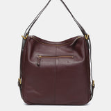 Bolso multifucional en piel burdeos